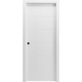 thumbnail image 1 of Sliding Pocket Door 18 x 84 inches / Mela 0716 Painted White / Kit Rail Hardware / MDF Interior Bedroom Modern Doors, 1 of 2