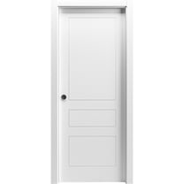 Sliding Pocket Door 18 x 84 inches / Mela 0733 Painted White / Kit Rail Hardware / MDF Interior Bedroom Modern Doors