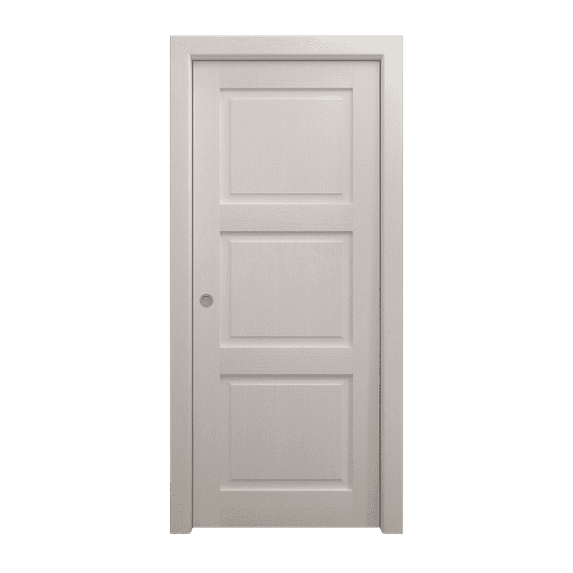 Sliding Pocket Door 24 x 80 inches | Ego 5010 Painted White Oak | Kit Rail Hardware | Solid Wood Interior Bedroom Modern Doors