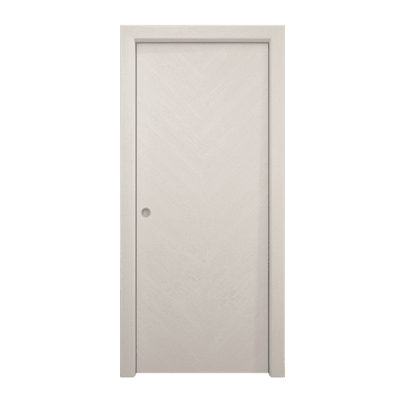 Sliding Pocket Door 24 x 96 inches | Ego 5005 Painted White Oak | Kit Rail Hardware | Solid Wood Interior Bedroom Modern Doors