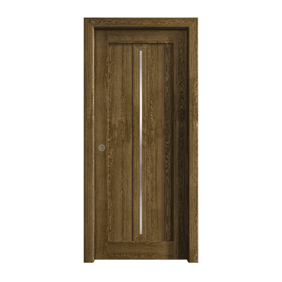Sliding Pocket Door 28 x 80 inches | Ego 5014 Marble Oak | Kit Rail Hardware | Solid Wood Interior Bedroom Modern Doors