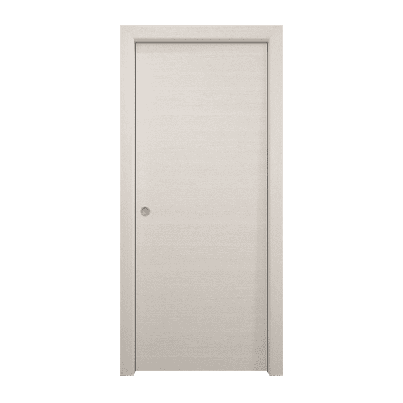 Sliding Pocket Door 28 x 96 inches | Ego 5000 Painted White Oak | Kit Rail Hardware | Solid Wood Interior Bedroom Modern Doors