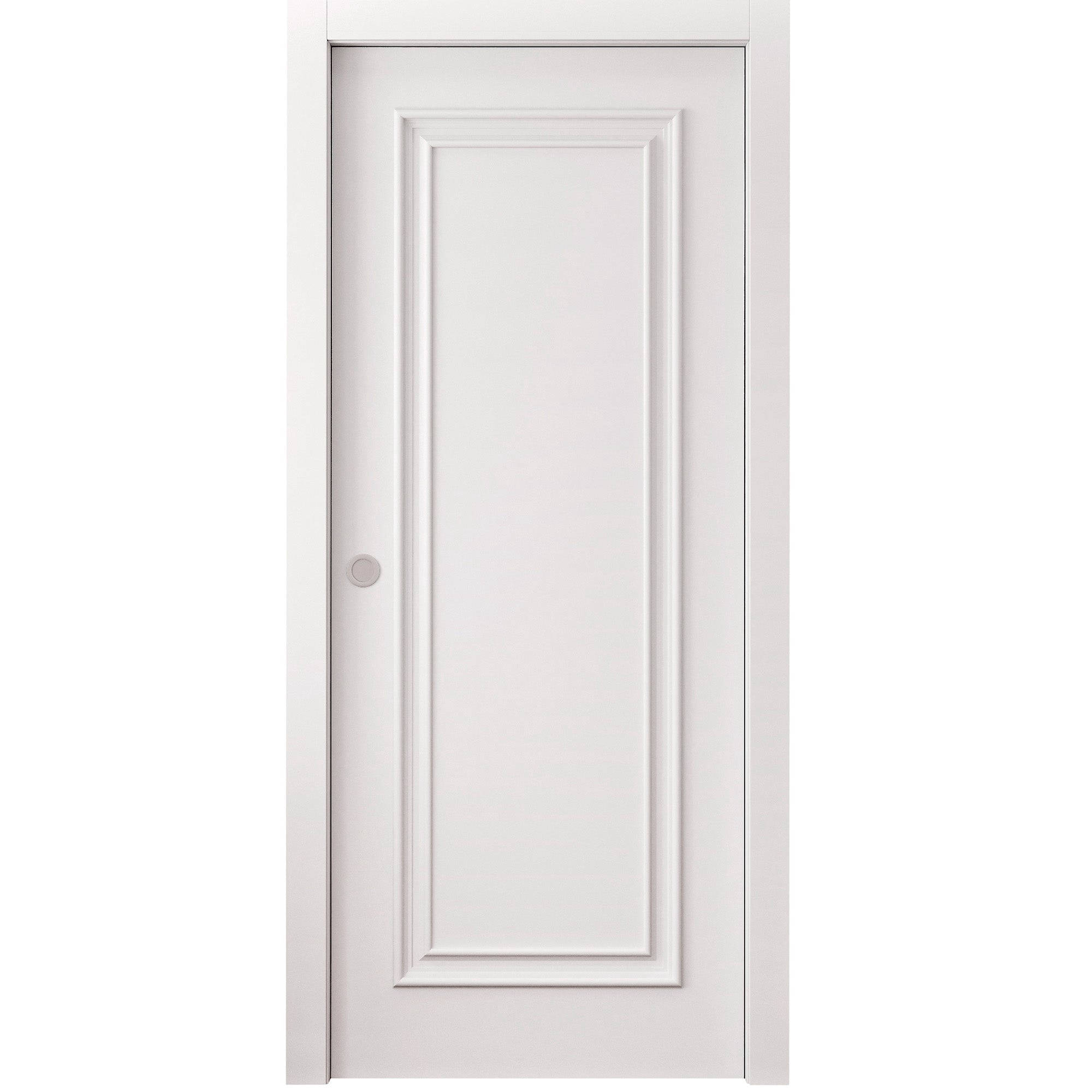 Sliding Pocket Door 30 x 80 inches | CLASSIC 1189 White Enamel | Kit