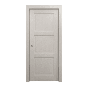 Sliding Pocket Door 30 x 80 inches | Ego 5010 Painted White Oak | Kit Rail Hardware | Solid Wood Interior Bedroom Modern Doors