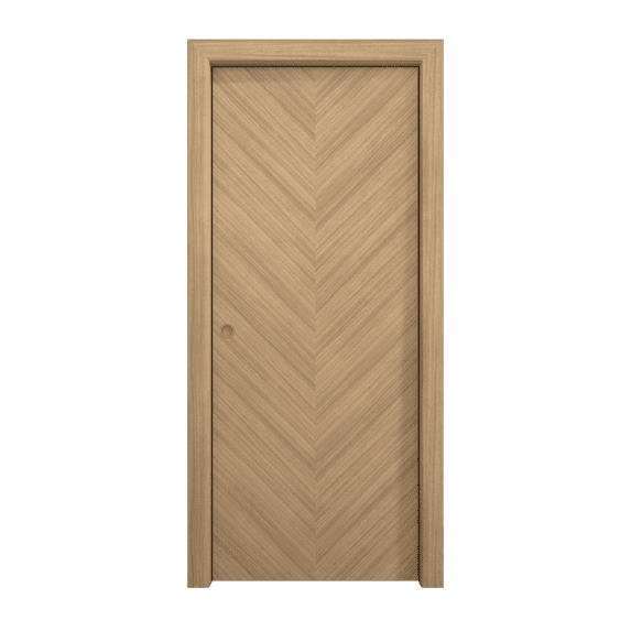 Sliding Pocket Door 30 x 84 inches | Ego 5005 Natural Oak | Kit Rail Hardware | Solid Wood Interior Bedroom Modern Doors