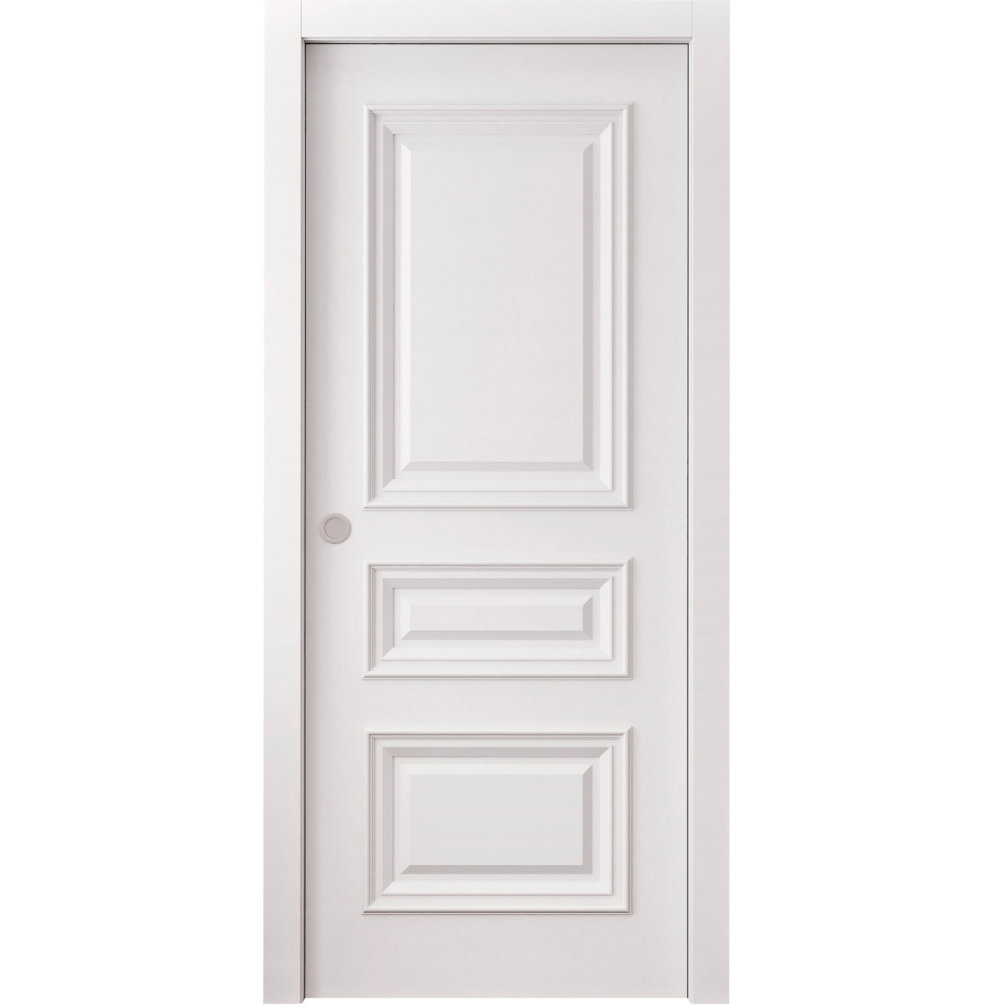 Sliding Pocket Door 32 x 80 inches | CLASSIC 3389 White Enamel | Kit
