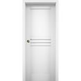 thumbnail image 1 of Sliding Pocket Door 32 x 80 inches / Mela 7444 White Silk / Kit Rail Hardware / MDF Interior Bedroom Modern Doors, 1 of 3