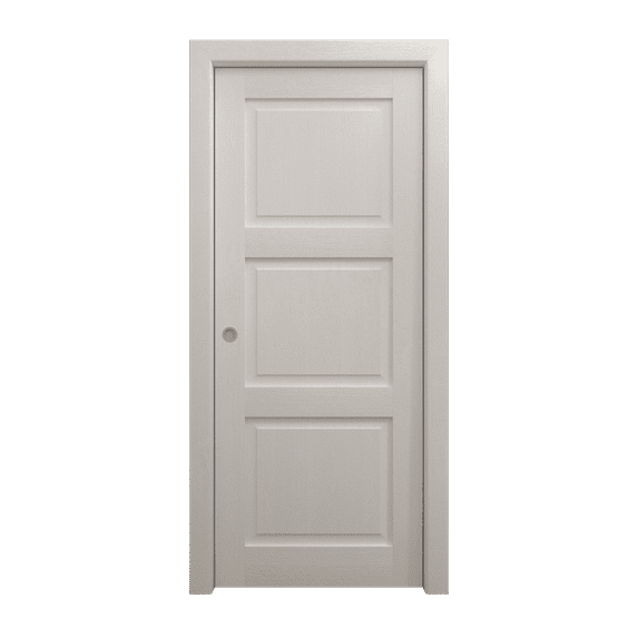 Sliding Pocket Door 32 x 96 inches | Ego 5010 Painted White Oak | Kit Rail Hardware | Solid Wood Interior Bedroom Modern Doors