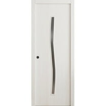 Sliding Pocket Door 36 x 80 in - LUNO 2003 Ash - Kit Rail Hardware - Solid Wood Interior Bedroom Modern Doors