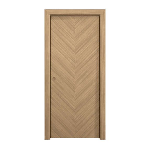 Sliding Pocket Door 36 x 80 inches | Ego 5005 Natural Oak | Kit Rail Hardware | Solid Wood Interior Bedroom Modern Doors