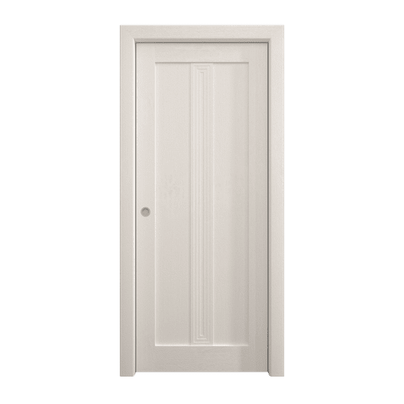 Sliding Pocket Door 36 x 96 inches | Ego 5006 Painted White Oak | Kit Rail Hardware | Solid Wood Interior Bedroom Modern Doors