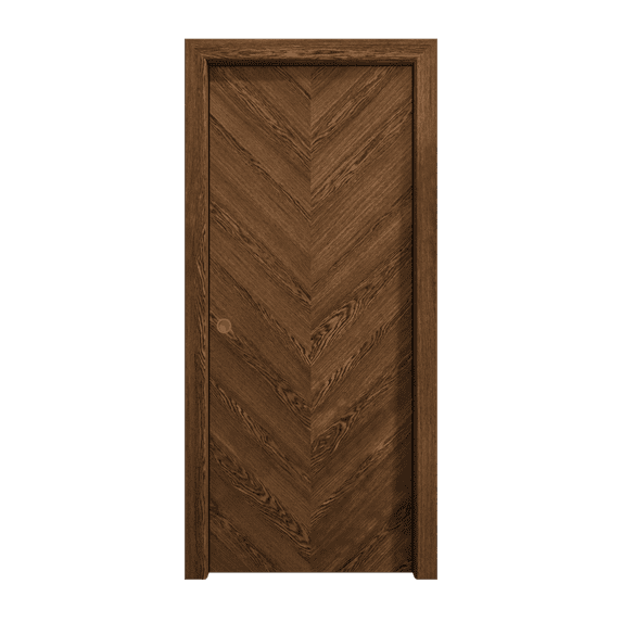 Sliding Pocket Door 42 x 84 inches | Ego 5005 Cognac Oak | Kit Rail Hardware | Solid Wood Interior Bedroom Modern Doors