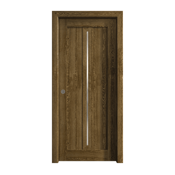Sliding Pocket Door 42 x 96 inches | Ego 5014 Marble Oak | Kit Rail Hardware | Solid Wood Interior Bedroom Modern Doors