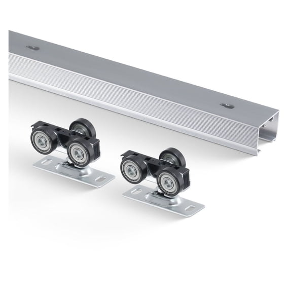 Sliding Pocket Door Track Kit, 4.73 ft Heavy Duty Pocket Door Kit, Grade Pocket Door and Track Set for 24"-30" Wide Single Door, Smoothly and Easy to Install