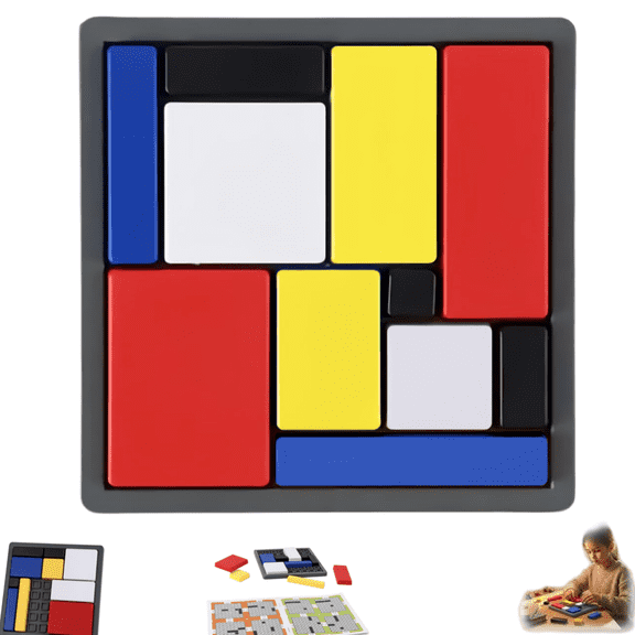 Sliding Puzzle Brain Teaser Game with 88 Challenges, 4 Difficulty Levels Portable Educational Thinking Jigsaw Toy for Kids and Adults