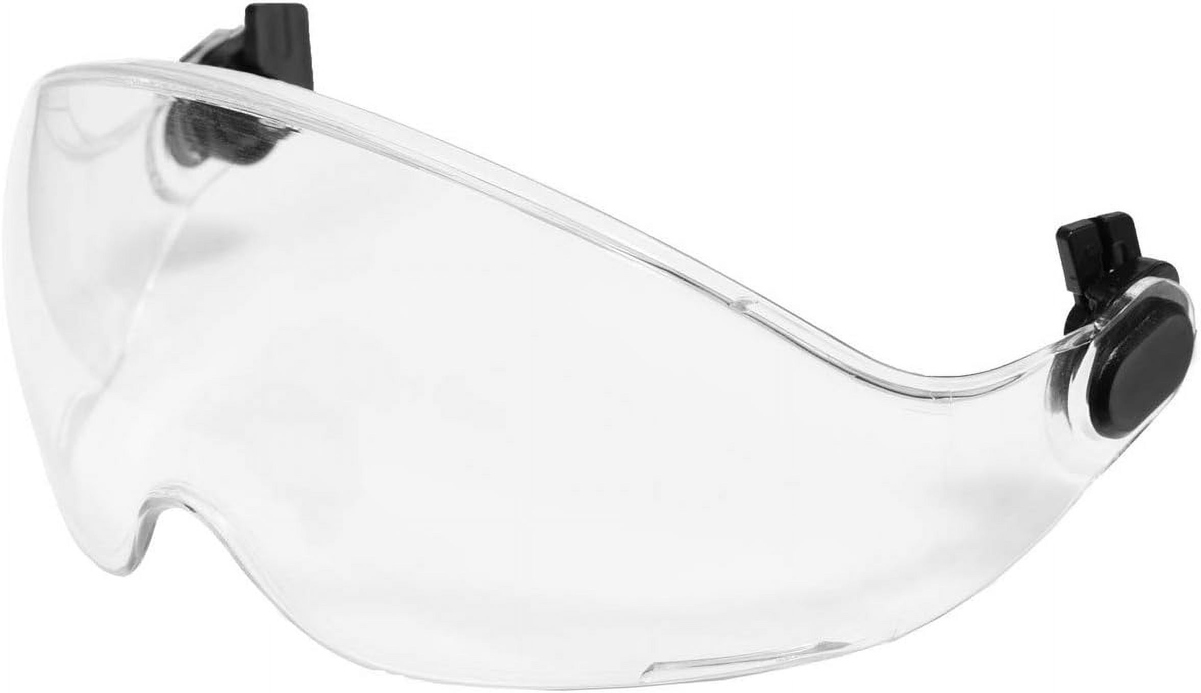 Sliding Retractable Integral Visor Shield For Helmet Mounted Eye Protection PPE (Transparent