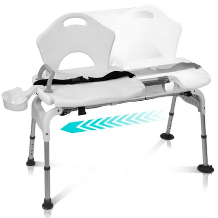 Vive Adjustable Sliding Shower Chair & Tub Transfer Bench – Ideal for Seniors, Post-Surgery & Enhanced Stability