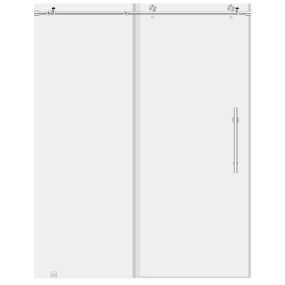 Sliding Shower Door with Two Stationary Panels 68-72W 76H Ultra C Chrome