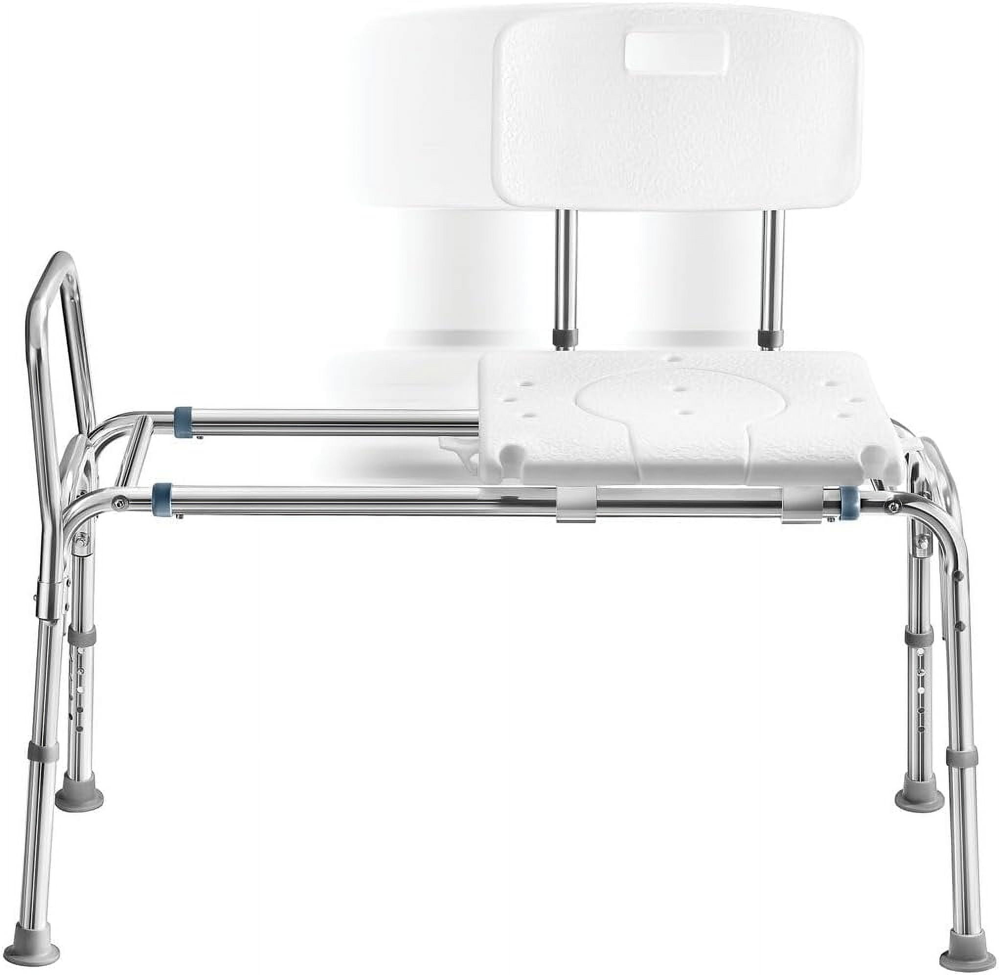 Sliding Shower Transfer Bench Transfer Bench for Bathtub Shower Chair for Inside Shower Shower Chair for Elderly and Disabled Adjustable Height Shower Bench Holds Weight Up to 400 Lbs Medical King