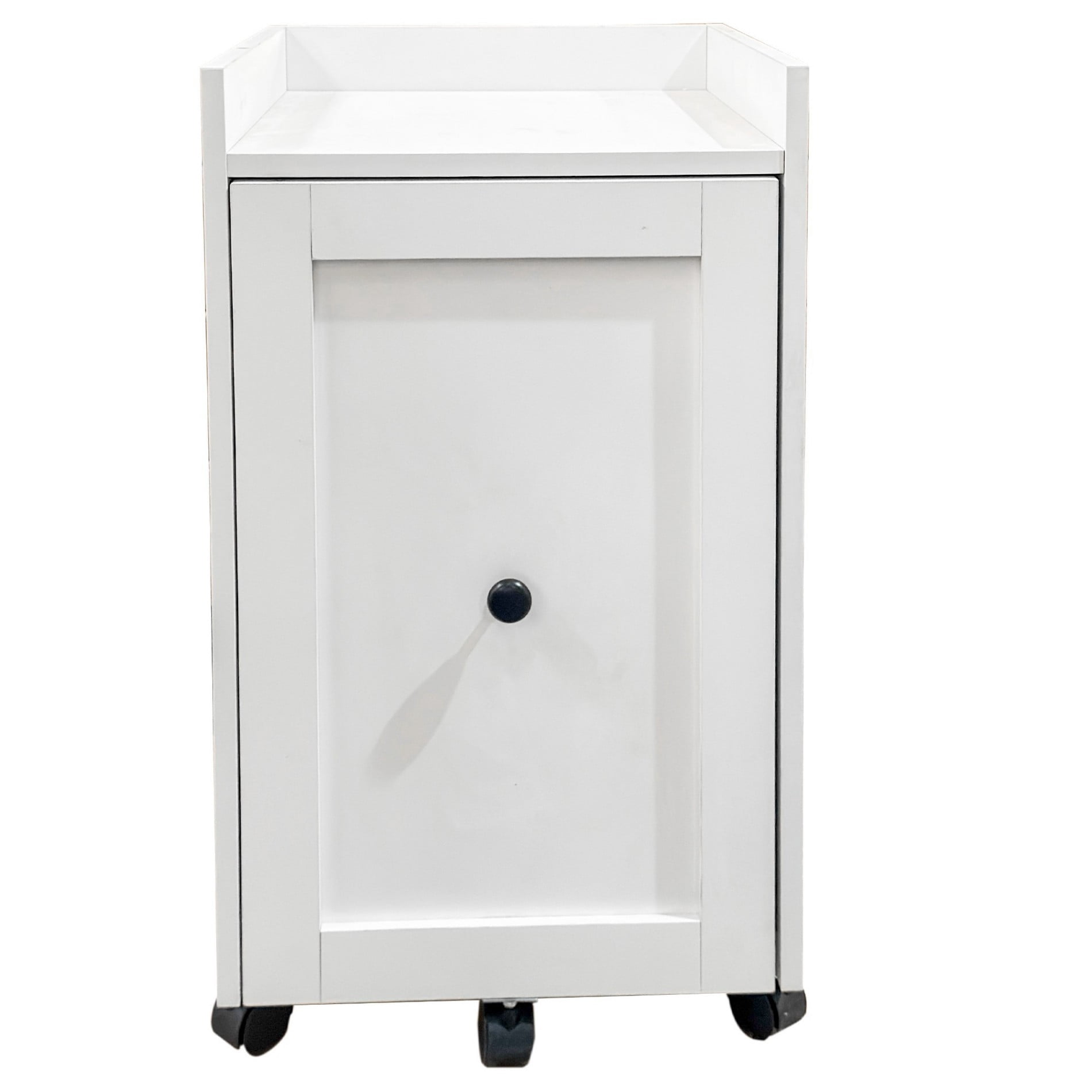 Sliding Snack Organizer for Pantry, 3 Tier Pull-Out Snack Cabinet with Wheels, Multi-Layer Soda Can Storage Rack, Mobile Pantry Organizer for Kitchen, Office, Small Spaces, White