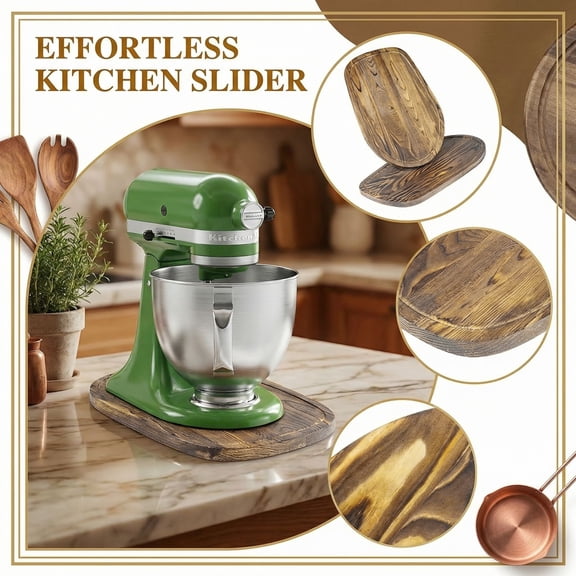 Sliding Stand for Tilt Head Mixer Wooden Appliance Slider Board for Countertop Moving Base Smooth Bottom Pad