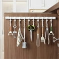 thumbnail image 1 of Sliding Track Hook Behind Cabinet Door S Hook Kitchen No Drilling Adhesive Hook Shovel Wall Mounted Storage Rack | Under Cabinet Organizer for Utensils, Towels, Belts | Space Saving Hanging Shelf, 1 of 9