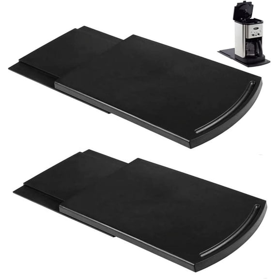 Sliding Tray Kitchen Utensil Movable Tray, Coffee Machine Sliding Tray Mat, Air Fryer, Blender, Stand Mixer, Food Processor Countertop Storage, 2 Sets