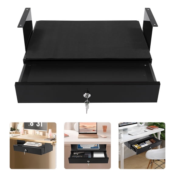Sliding Under Desk Storage Drawer Pull-out Drawer with Computer Pad for Stand Desk