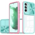 thumbnail image 1 of Sliding Window Clear Resin Phone Case for Samsung Galaxy S23 S22 Ultra Plus, Transparent Lens Protective Pop Back Cover, Shockproof and Drop-Proof  Shell(Blue,S23 Ultra), 1 of 8