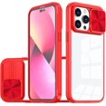 thumbnail image 1 of Sliding Window Clear Resin Phone Case for iPhone 14 13 12 11 Pro Max Plus, Transparent Lens Protective Pop Back Cover, Shockproof and Drop-Proof Shell(Red,11 Pro Max), 1 of 8