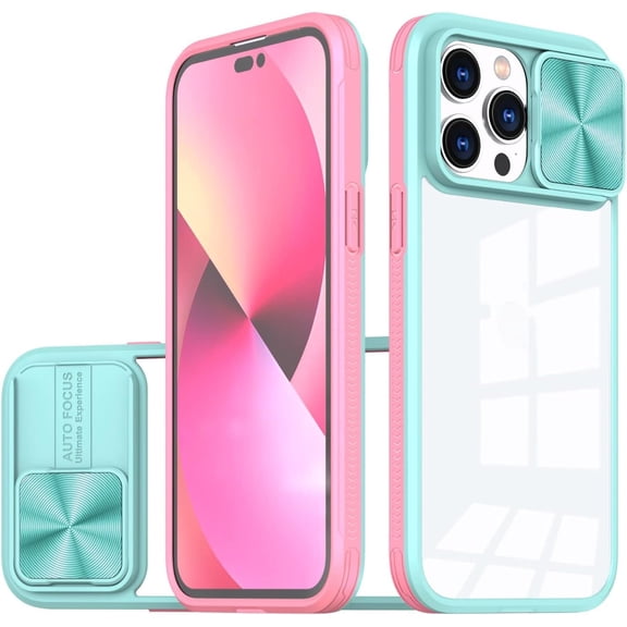 Sliding Window Clear Resin Phone Case for iPhone X XS XR SE 8 7 Plus Max, Transparent Lens Protective Pop Back Cover, Shockproof and Drop-Proof Shell(Blue,SE 2020)