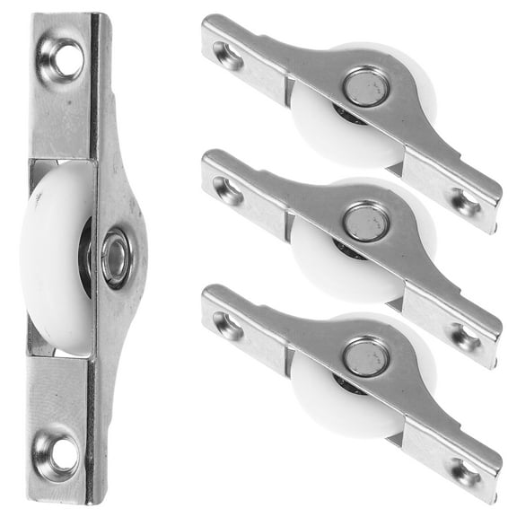 Sliding Window Door Wheels Roller Rollers Wardrobe Pulley Rails for Shades Metal 4 Pcs