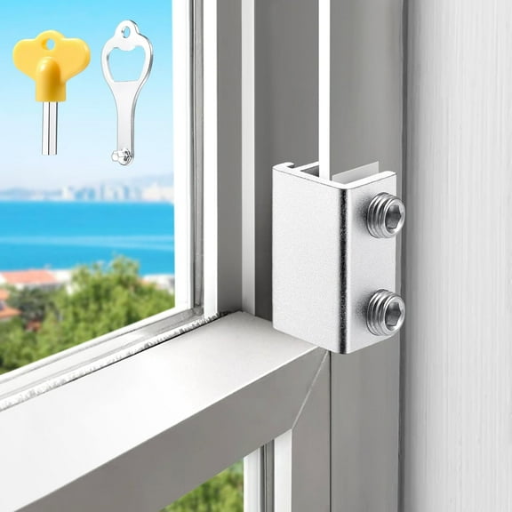 Sliding Window Locks (6 Sets), Secure Lock with Key, for Up and Down Windows & Horizontal Windows, Adjustable Lock, Sturdy Durable, Does Not Deform.