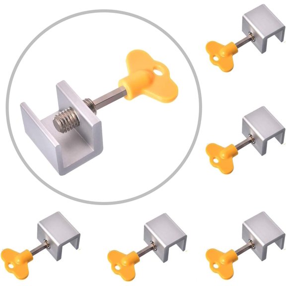 Sliding Window Locks with Adjustable Size Control, Easy Installation & No Drilling, Aluminum Alloy Security Locks for Child & Pet Safety, Window Stopper for Home &
