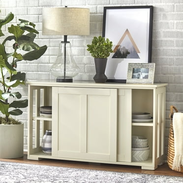 Sliding Wood Doors Stackable Storage Cabinet, Multiple Colors