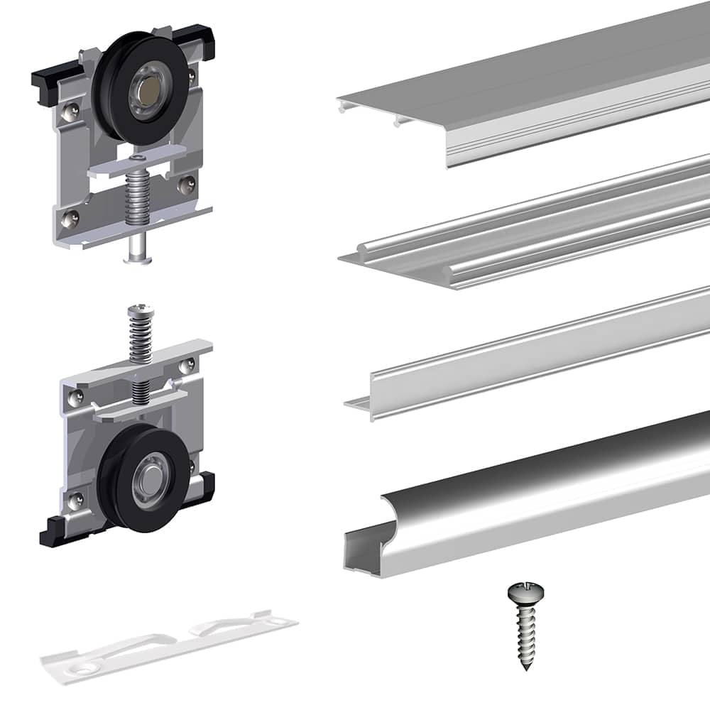 Sliding closet door hardware kit - 70-inch track for 2 bypass doors up ...