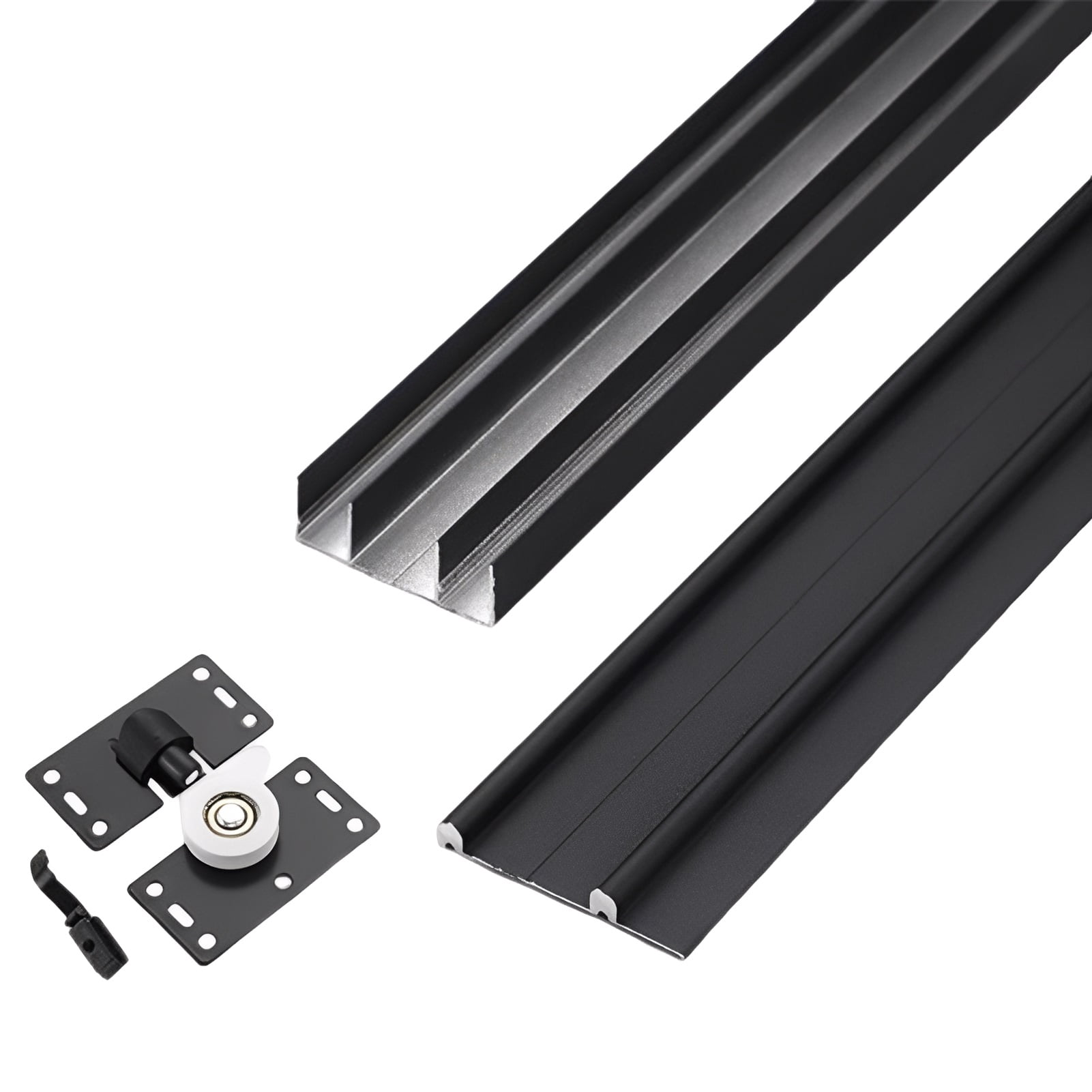Smooth Slide Rails Sliding door rail for wardrobe made of aluminum, 2-rail aluminum rails ...