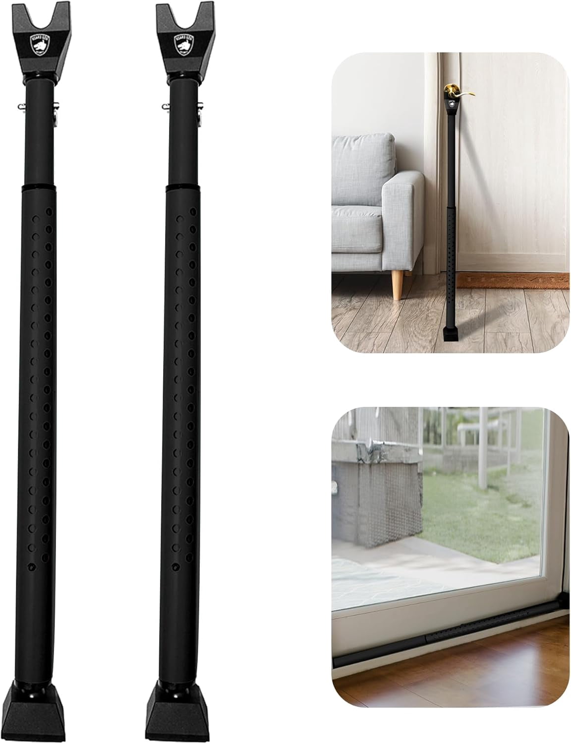 Sliding door security rod, door damper 2-in-1 adjustable, door stop ...