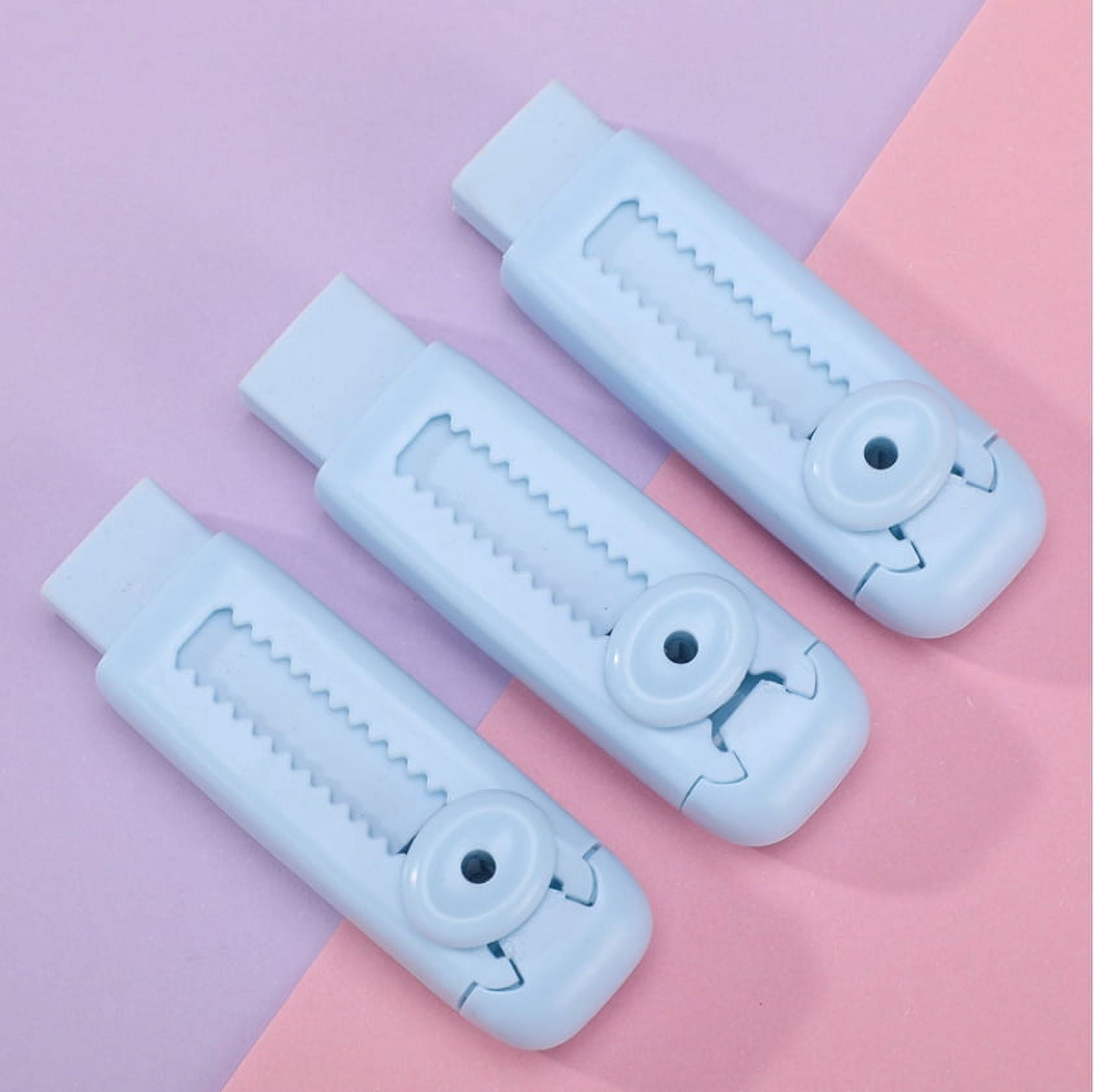 Sliding retractable pencil eraser with plastic sleeve, assorted soft ...