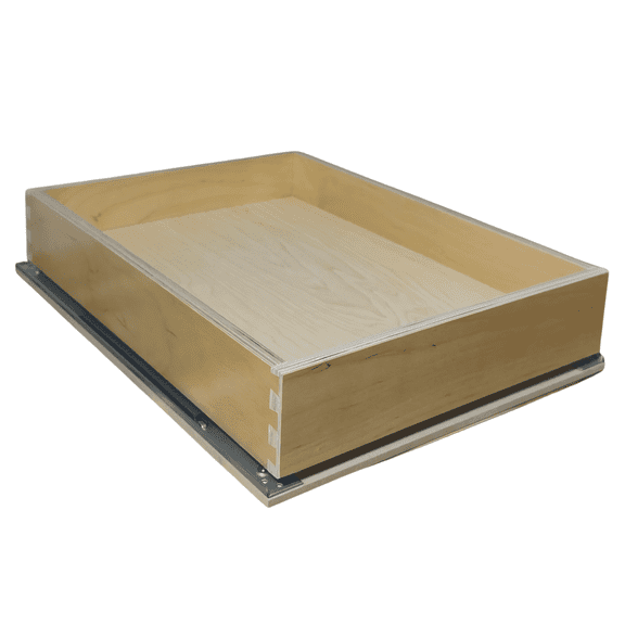 SlidingSusan 9 Ply Baltic Birch Pull Out Cabinet Drawer Organizer 18 Inch Wide x 18 Inch Deep Soft Close Sliding Shelf for Kitchen Cabinets, Pantry & Storage Areas, Heavy Duty Wooden Pullout Inserts