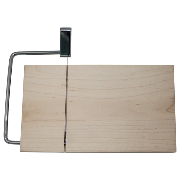 SlidingSusan Cheese Cutting Board - 11 Maple Wood with Silver Stainless Steel Slicer - Charcuterie Block for Hard & Soft Cheeses, Butter, Meat Heavy Duty Handheld Kitchen Tool