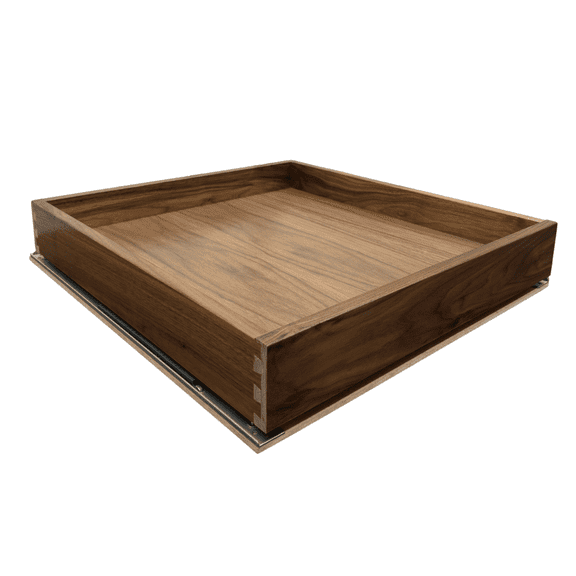 SlidingSusan Natural Walnut Pull Out Cabinet Drawer Organizer 14 Inch Wide x 21 Inch Deep Soft Close Sliding Shelf for Kitchen Cabinets, Pantry & Storage Areas, Heavy Duty Wooden Pullout Inserts