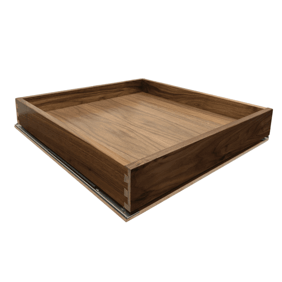 SlidingSusan Natural Walnut Pull Out Cabinet Drawer Organizer 20 Inch Wide x 18 Inch Deep Soft Close Sliding Shelf for Kitchen Cabinets, Pantry & Storage Areas, Heavy Duty Wooden Pullout Inserts