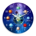 thumbnail image 1 of Slient Wall Clock for Living Room - Blue Wall Clock Battery Operated 14 Inch - Glow in the Dark Wall Clock for Kids, 1 of 6