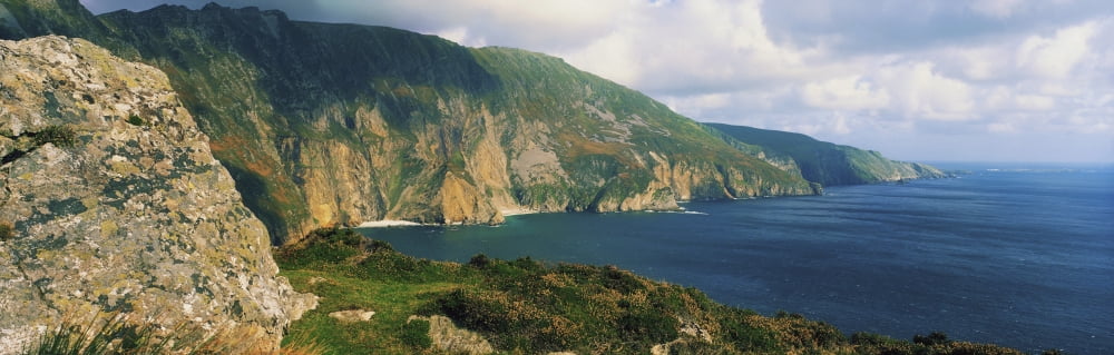 Slieve League Co Donegal Ireland Cliffs On The Atlantic Coast Canvas Art - The Irish Image Collection Design Pics (38 x 12)