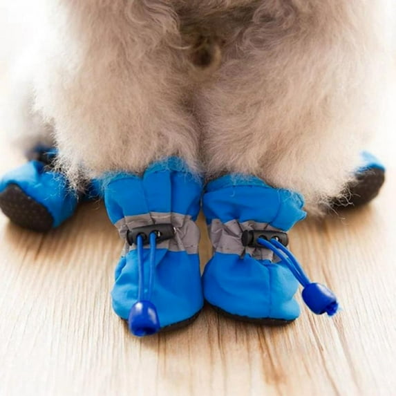 Slightly Water-Resistance Anti Slip Dog Socks Shoes Adjustable Drawstring Boot Paw Protectors for Small Medium Pets Cats