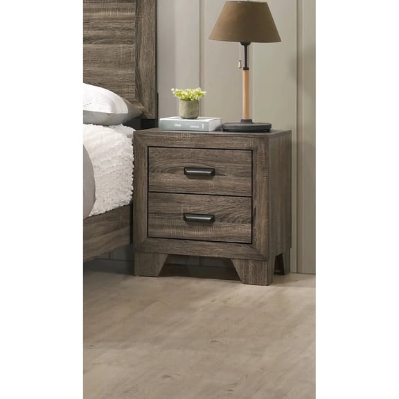 Slightly weathered gray nightstand / Offer ample storage for necessities