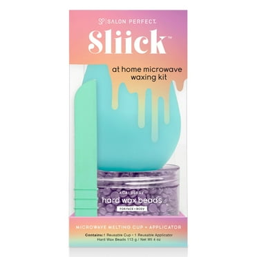 Sliick Acai Berry Microwave Wax Beads Kit For At Home Face and Body Hair Removal, 4 oz