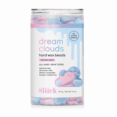 Sliick Dream Clouds Hard Hair Removal Wax Beads Kit for At Home Face and Body Hair Removal, 16 oz