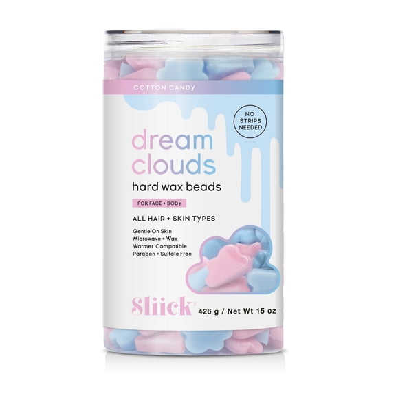 Sliick Dream Clouds Hard Hair Removal Wax Beads Kit for At Home Face and Body Hair Removal, 15 oz